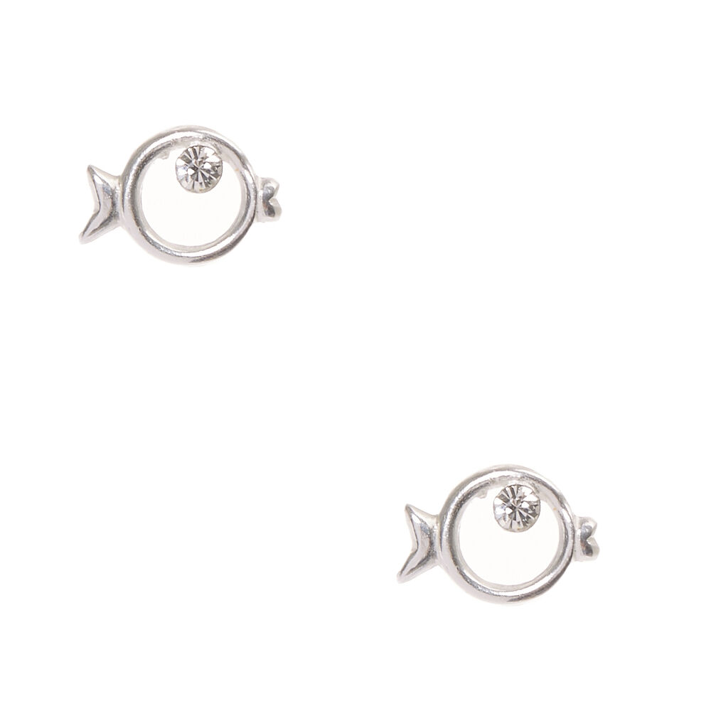 Boucles d'oreille poisson bisou couleur argenté,