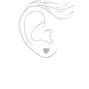 Silver Heart Stud Earrings - 6 Pack,