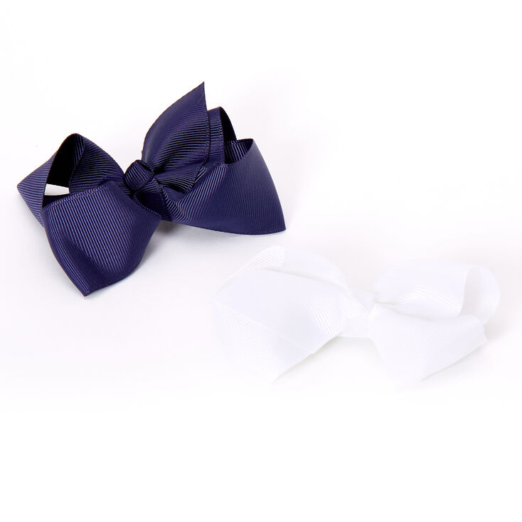 Claire's Barrettes à nœud en ruban Claire's Club - Bleu marine, lot de 2