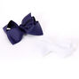 Claire's Club Ribbon Hair Bow Clips - Navy, 2 Pack,