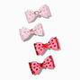 Valentine&#39;s Day Glitter Heart Bow Hair Clips - 4 Pack,