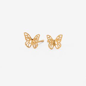 C LUXE by Claire&#39;s 18kt Gold Plated Butterfly Stud Earrings,