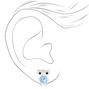 Silver Tie Dye Owl Stud Earrings,