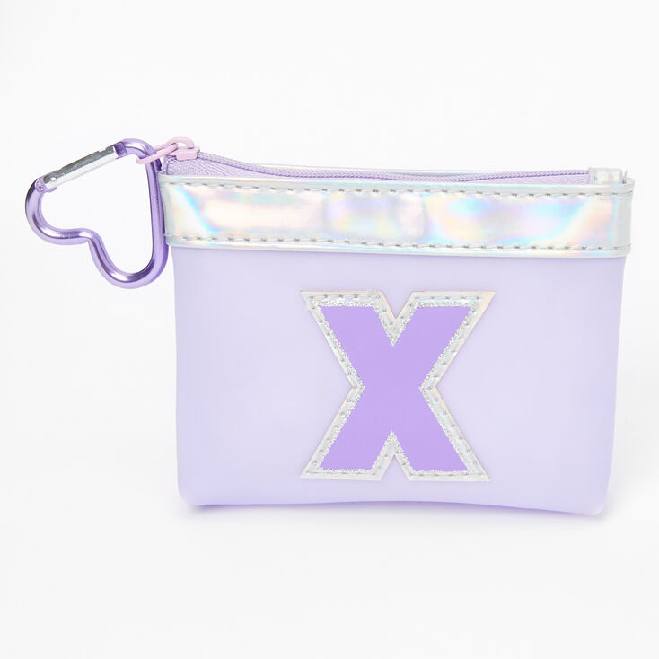 Purple Initial Coin Purse - X,