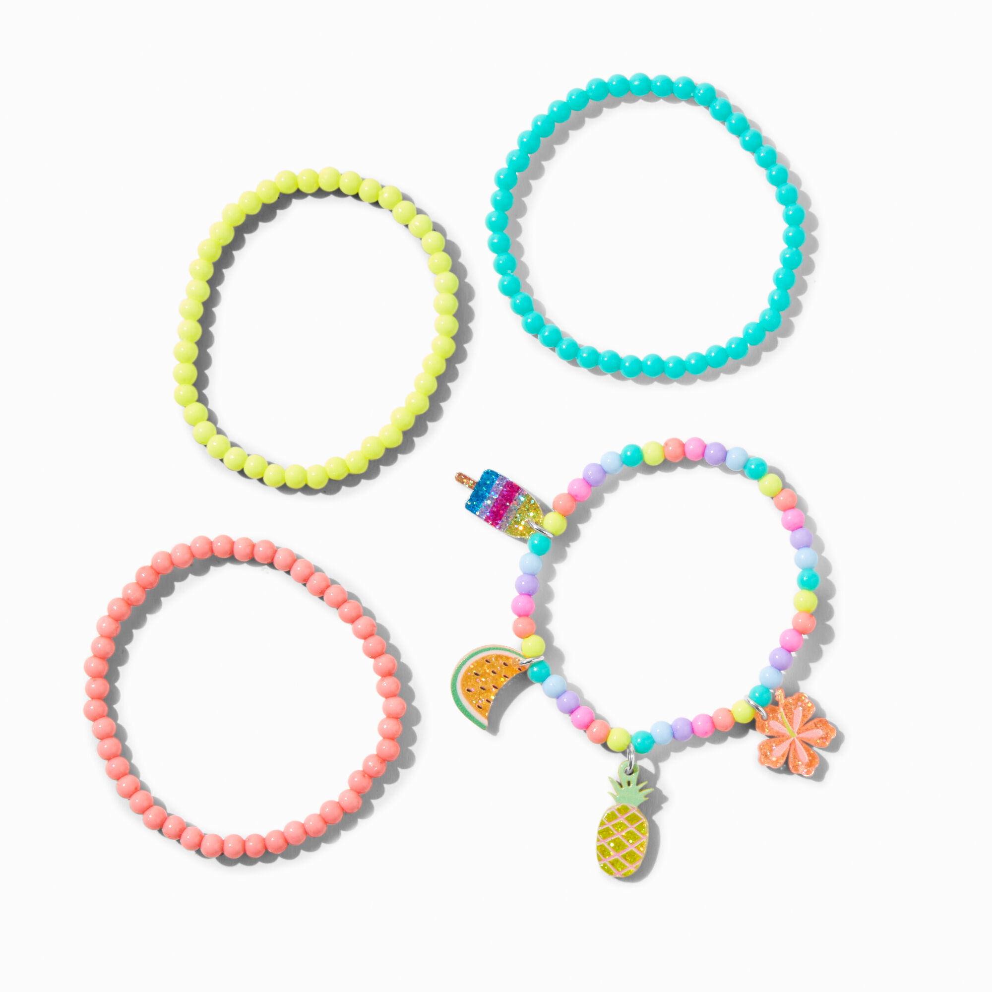 View Claires Club Summer Seed Bead Stretch Bracelets 4 Pack information