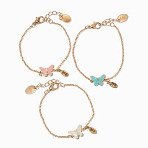 Best Friends Butterfly Chain Bracelets - 3 Pack,