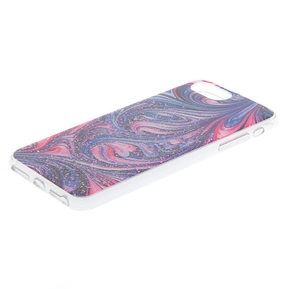 Pink and Purple Glitter Swirl Phone Case - Fits iPhone 6/7/8/SE,