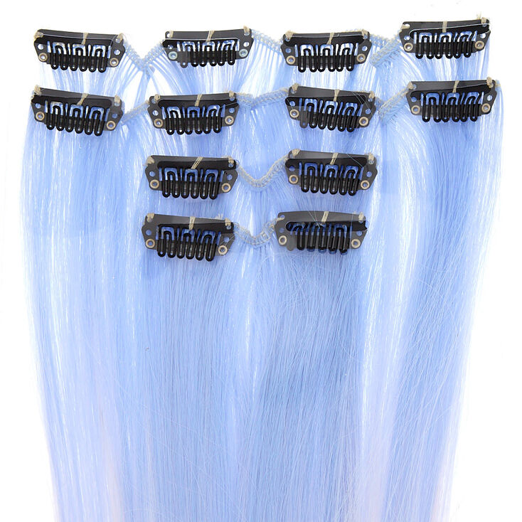 Pastel Ombre Faux Hair Extensions - Blue, 4 Pack,