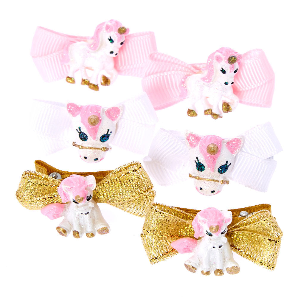 Claire's Club Ariella the Unicorn Hair Clips - 6 Pack,