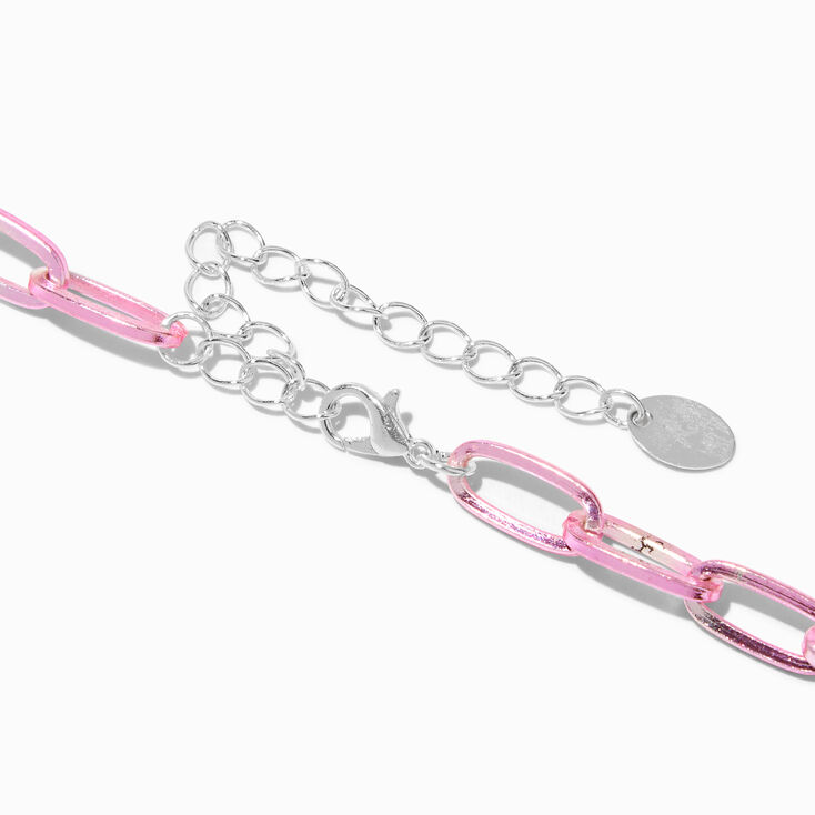 Pink Spike Paperclip Chain Necklace,