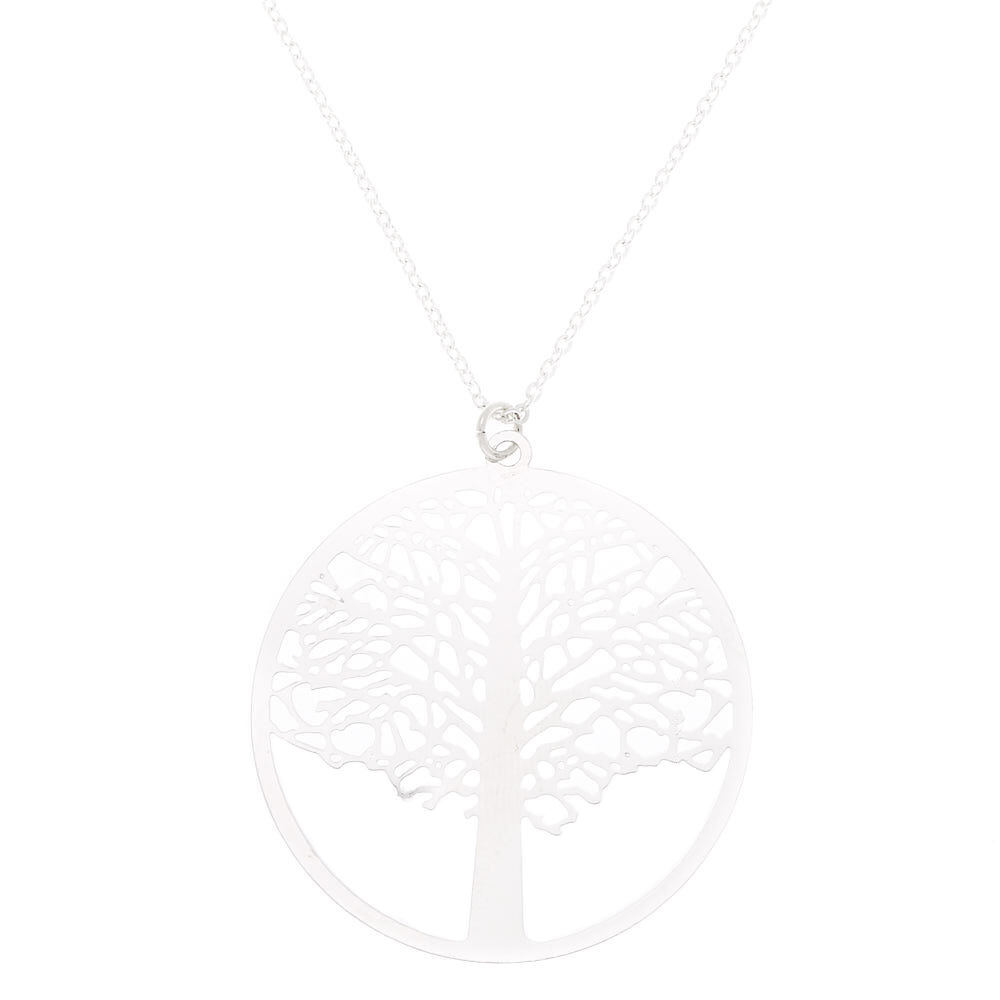 Silver Tree Pendant Necklace,
