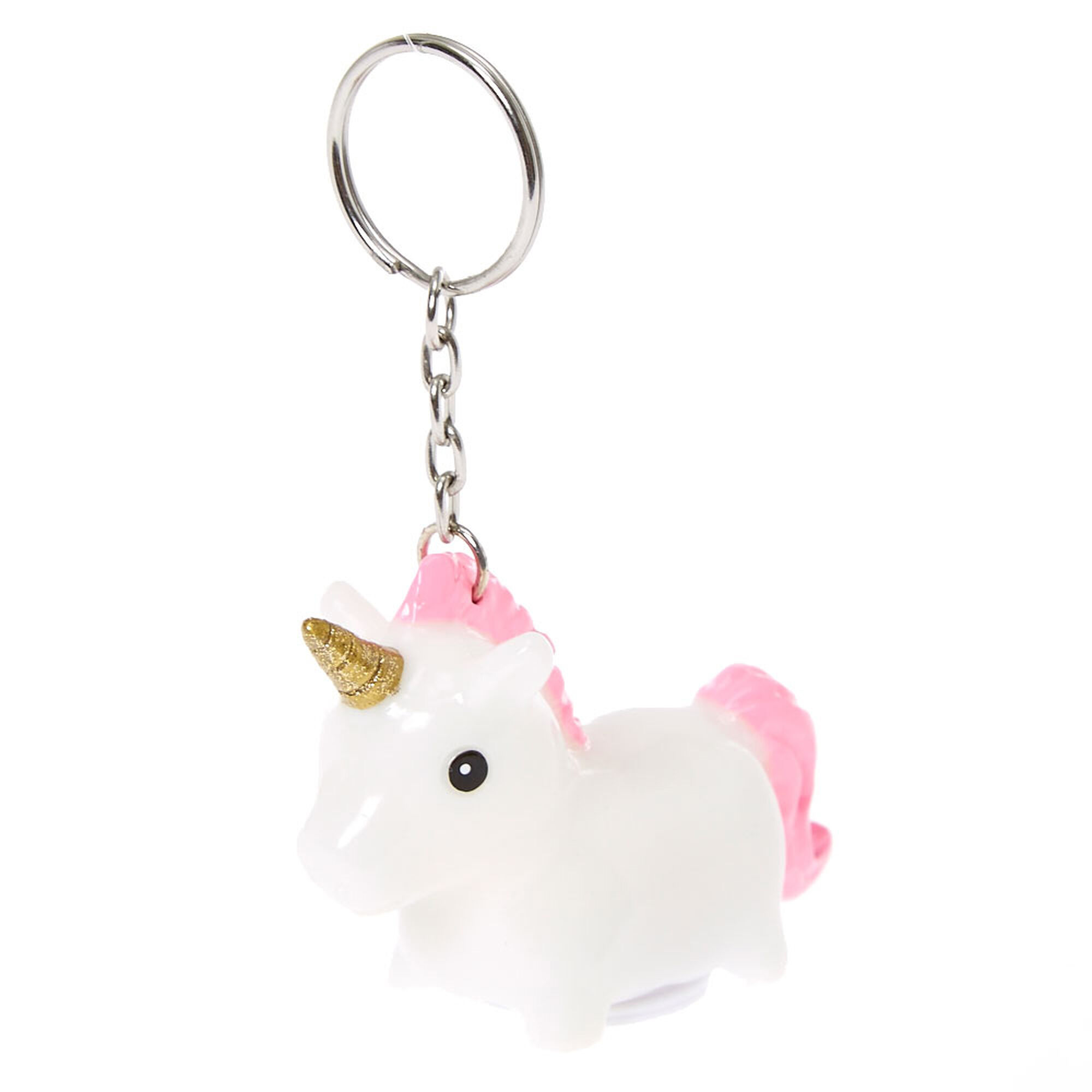 Claire S Club Ariella The Unicorn Lip Gloss Keyring White Claire S