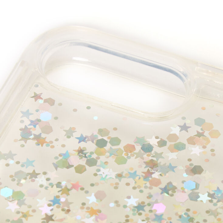 Gold Glitter Star Liquid Fill Phone Case - Fits iPhone 6/7/8 Plus,