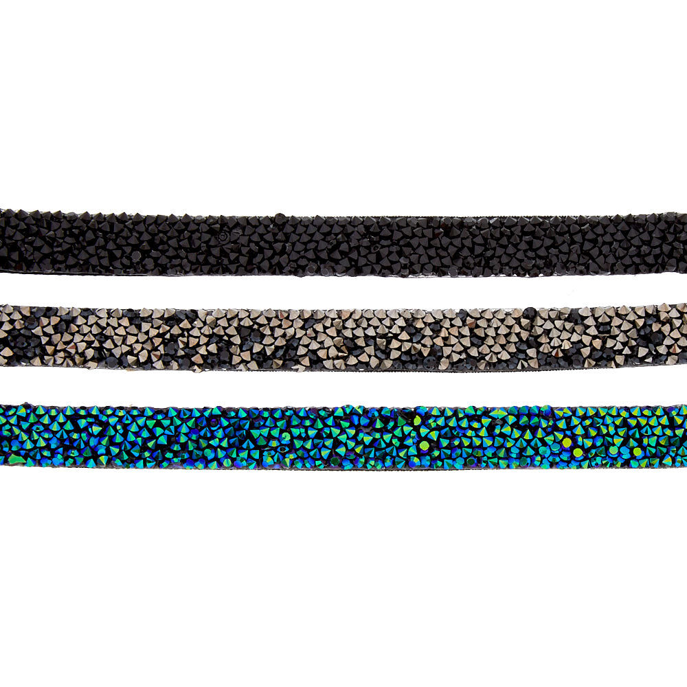 Black & Silver Gem Choker Necklace,