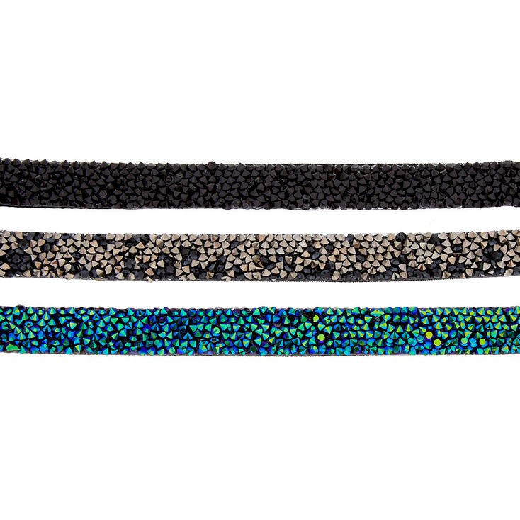 Black &amp; Silver Gem Choker Necklace,