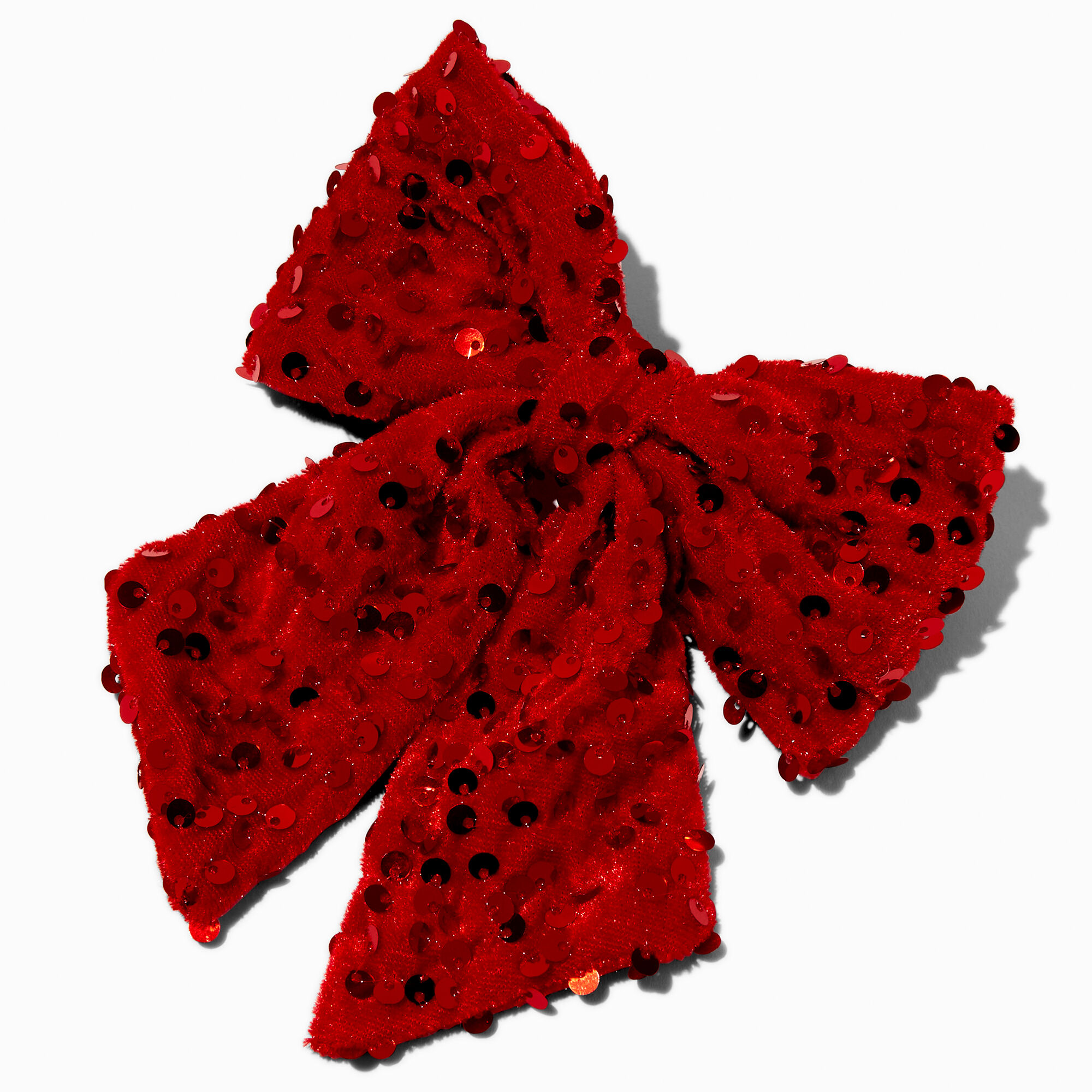 Red Sequin Hair Bow Clip,