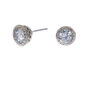 Silver Cubic Zirconia Round Vintage Stud Earrings - 5MM,