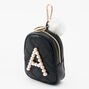 Initial Pearl Mini Backpack Keyring - Black, A,