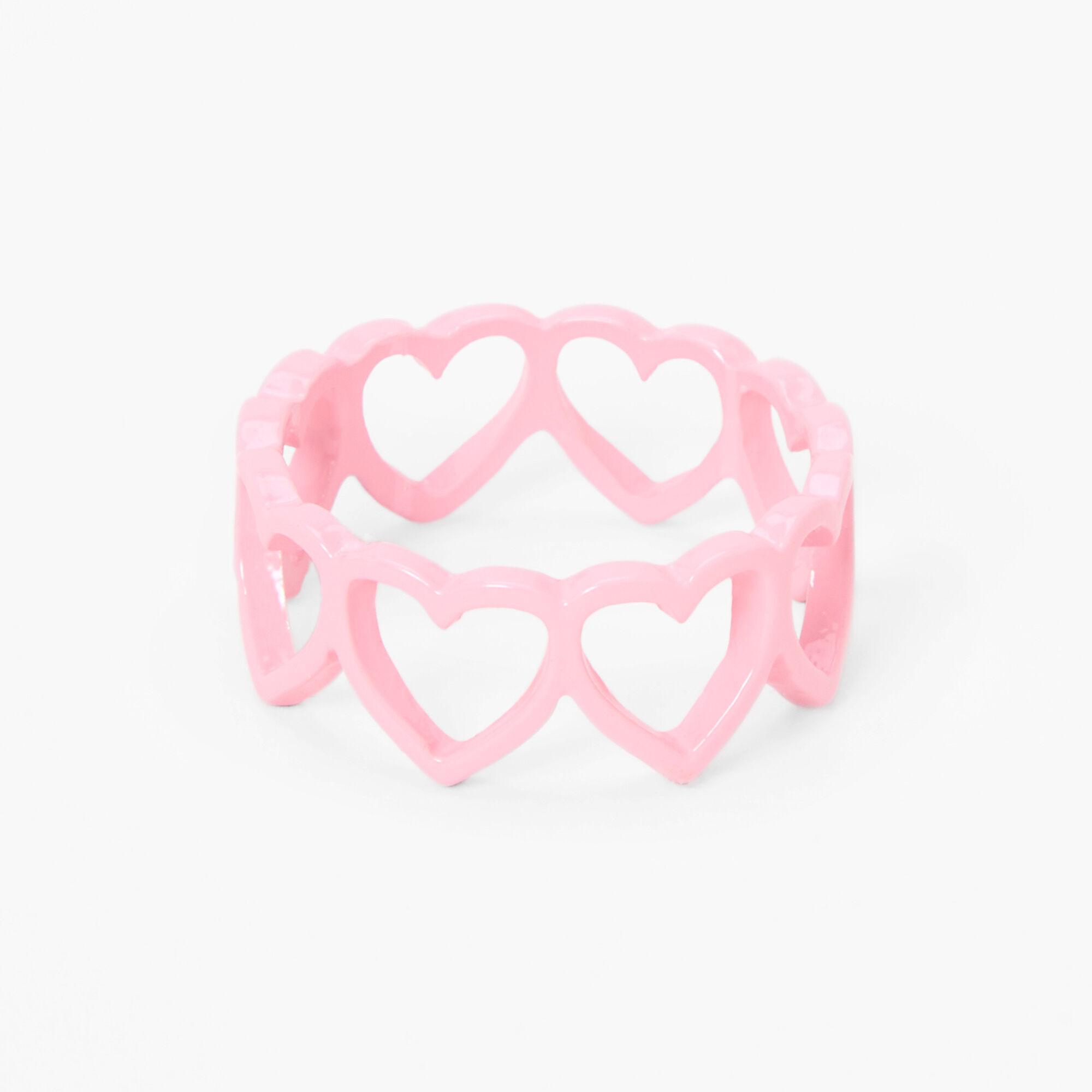 Pink Heart Cutout Resin Ring Claire s US