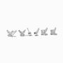 C LUXE by Claire&#39;s Sterling Silver Crystal Butterfly, Crystal Square, &amp; Ball Stud Earrings - 3 Pack,