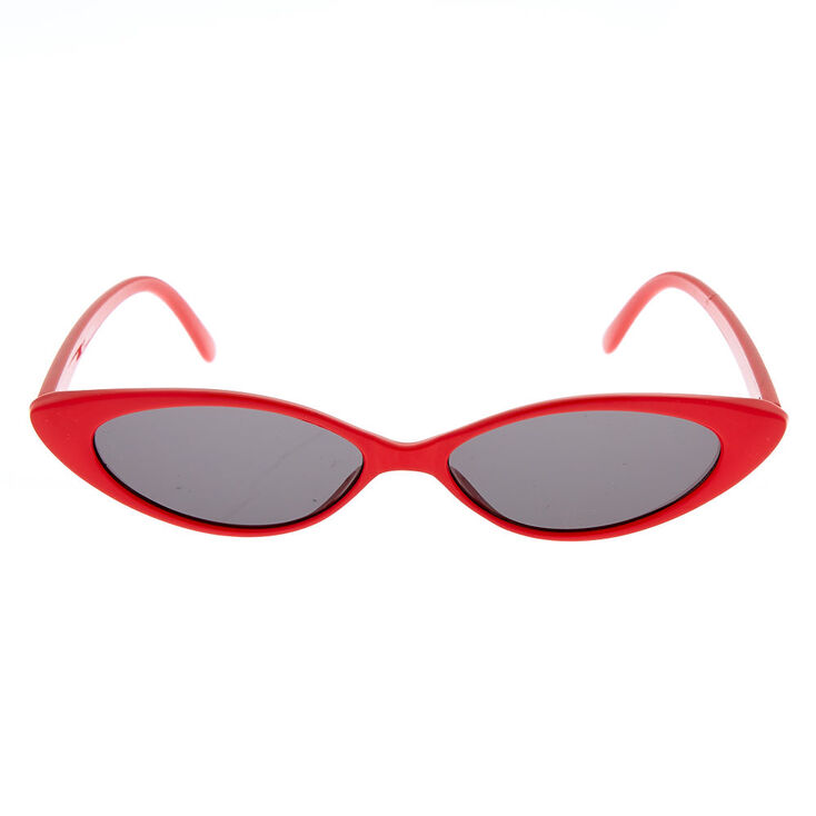 Slim Cat Eye Sunglasses - Red,