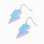 Blue &amp; Purple Acrylic Lightning Bolt 1&quot; Drop Earrings ,