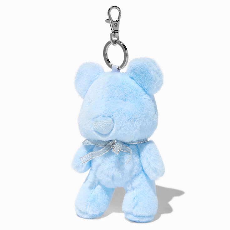 Blue Teddy Bear Plush Keychain,
