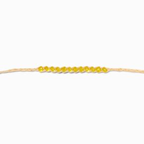 Yellow Bead Adjustable Cord Wish Bracelet,