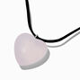 Collier &agrave; pendentif c&oelig;ur bomb&eacute; rose,