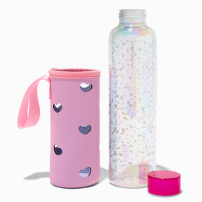 Heart Glass Water Bottle with Sleeve,