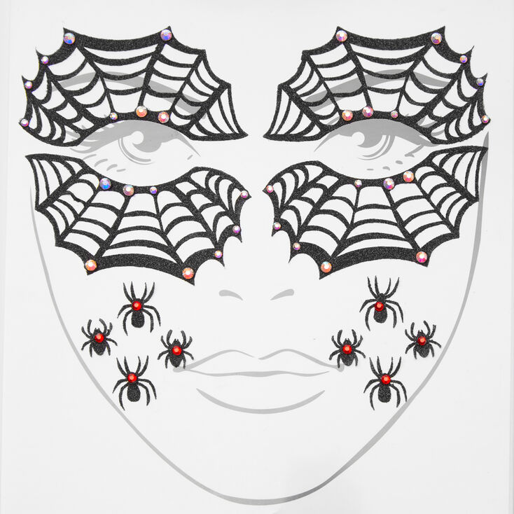 Claire's Autocollants pour le visage motif araignée pailletés