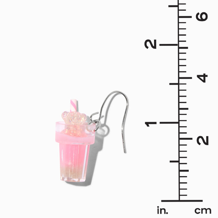 Pink Glow in the Dark 0.5&quot; Gummy Bear Drink Drop Earrings,