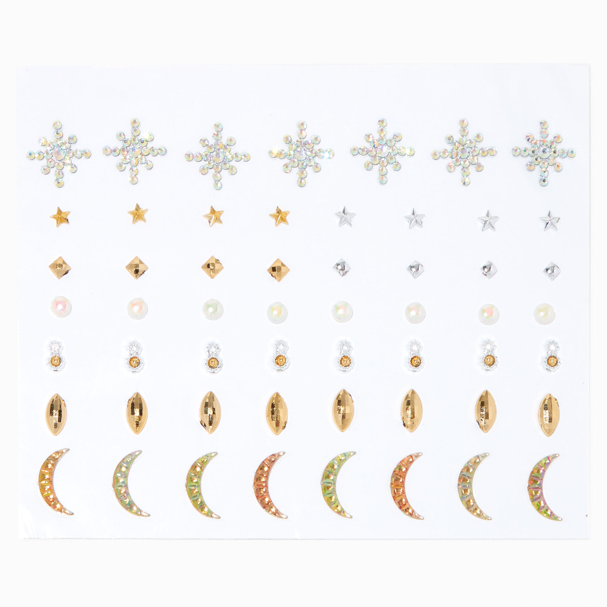 View Claires Chunky Metallic Gem Set Gold information