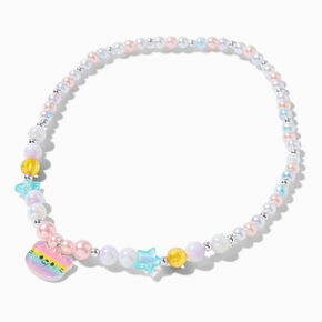 Collier &agrave; pendentif chat arc-en-ciel perl&eacute; Claire&#39;s Club,