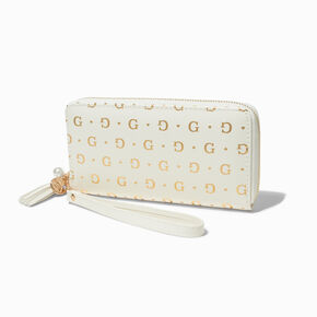 Golden Initial Wristlet Wallet - G,