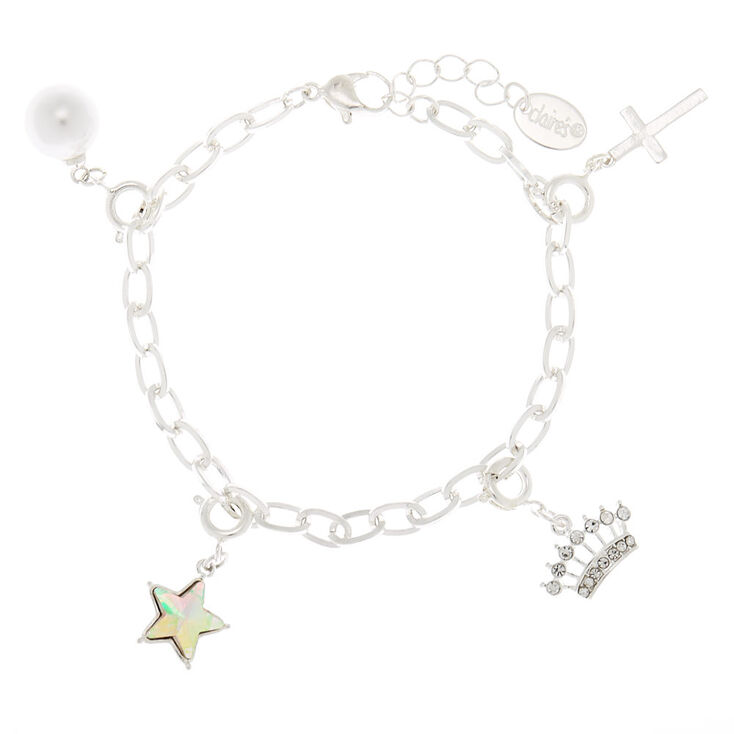Silver Charm Chain Bracelet,