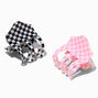 Pink &amp; Black Checkerboard Small Hair Claws &#40;2 Pack&#41;,