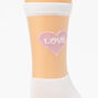 Sheer Heart Love Crew Socks - White,