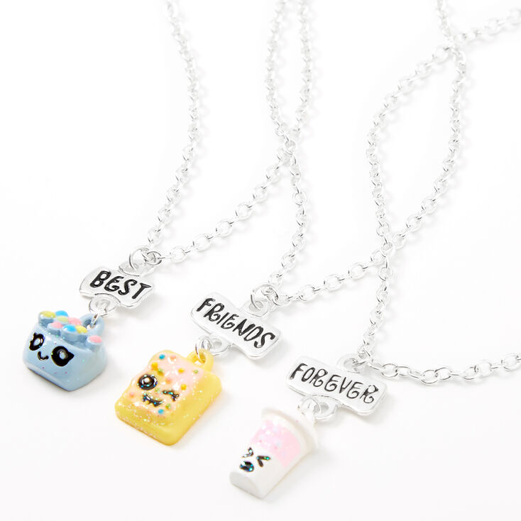 Best Friends Breakfast Sweets Pendant Necklaces - 3 Pack,