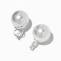 Silver-tone 20MM Pearl Clip-On Earrings,