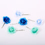 Ombre Rose Flower Hair Pins - Blue, 6 Pack,