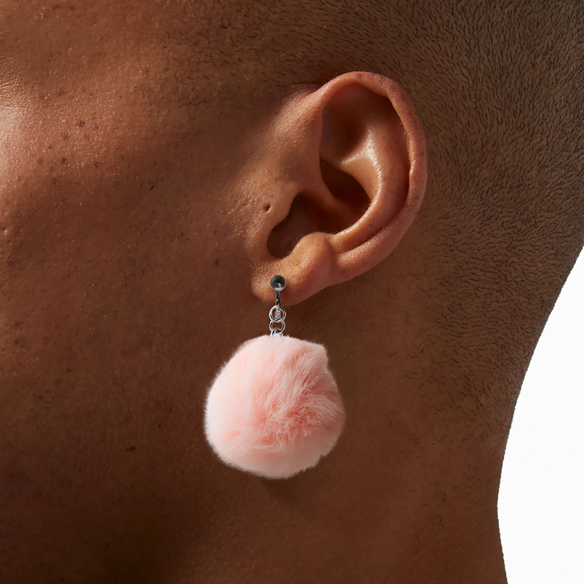 Clip on cheap pom pom earrings