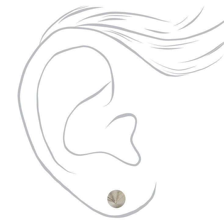 Silver Titanium Single Spike Stud Earrings,