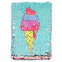 Rainbow Ice Cream Cone Reversible Sequin Diary,