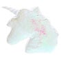 Oreiller licorne blanc &agrave; sequins r&eacute;versibles,