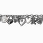 Silver-tone Maximalist Charm Chain Bracelet,
