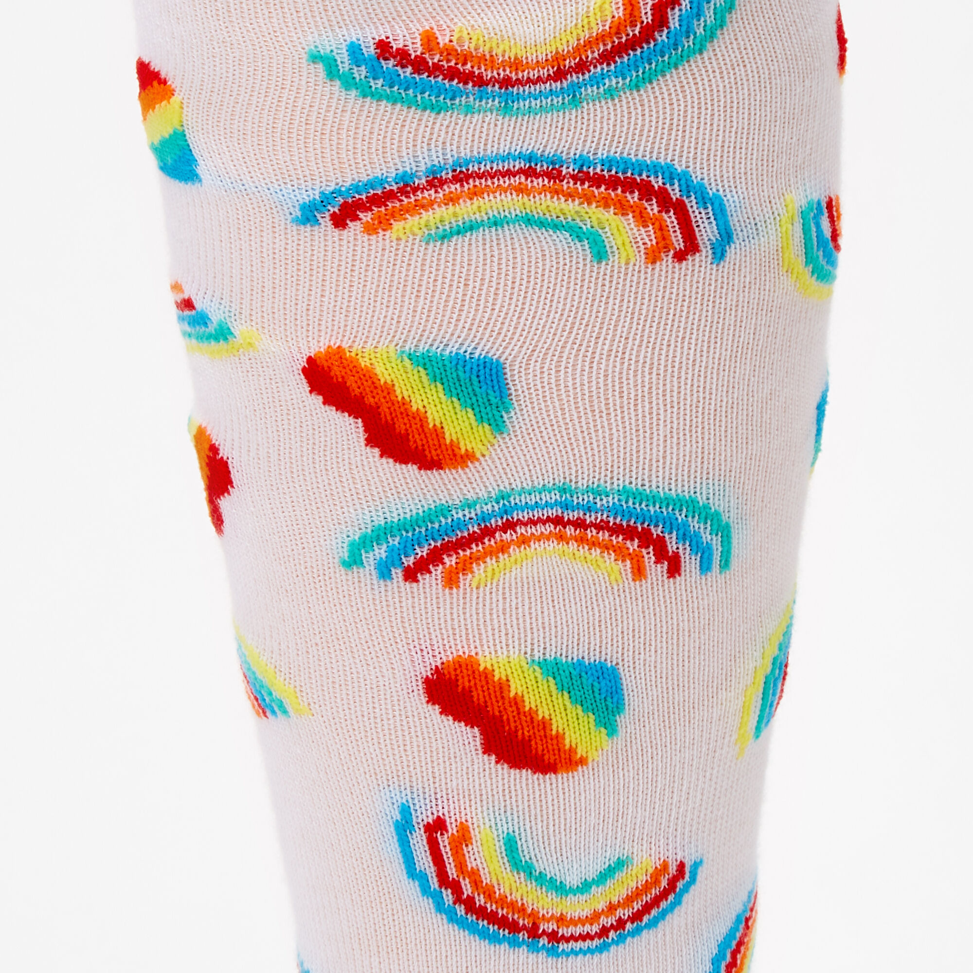 Hearts & Rainbows Over the Knee Socks,