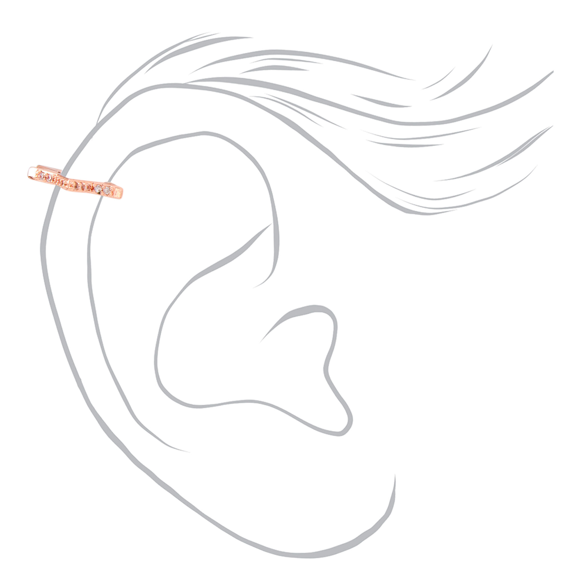 Rose Gold 18G Embellished Star Helix Hoop Earring,