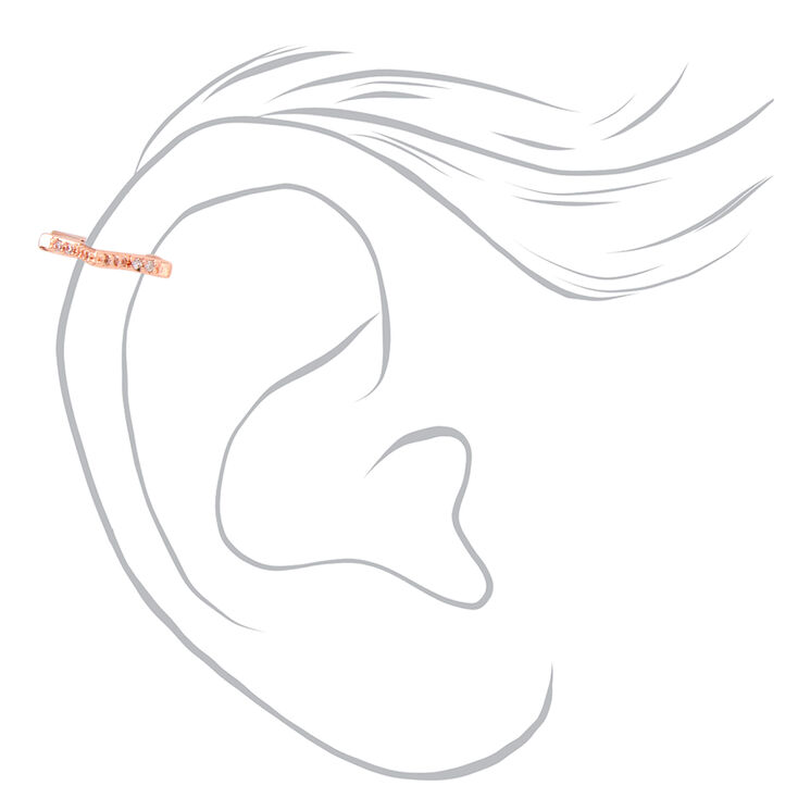 Rose Gold 18G Embellished Star Helix Hoop Earring,