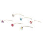 Sterling Silver Pastel Stone Nose Studs,